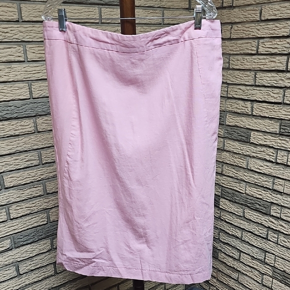 Chadwicks of Boston Linen Blend Lined Skirt Sz 18L Pretty Pink - Picture 1 of 12